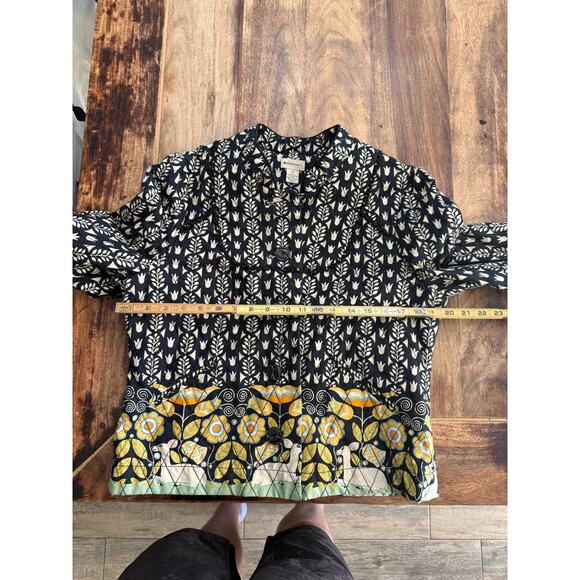 Elevenses Anthro Valentina Adjustable Floral Cottagecore Quilted Jacket Size 12 - Picture 3 of 4